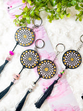 Load image into Gallery viewer, Mandala Art Wooden Keychain - Light Pink
