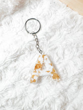 Load image into Gallery viewer, Initial Keychain, Personalized Resin Letter Keychain - White
