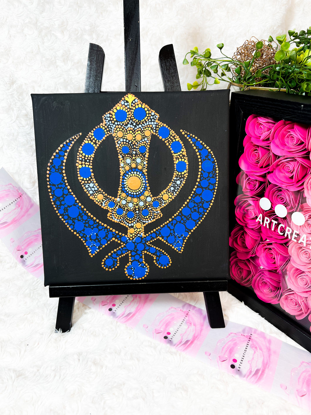 Religious Khanda Hand Painted Canvas | Wall art