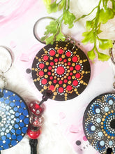 Load image into Gallery viewer, Mandala Art Wooden Keychain - Red
