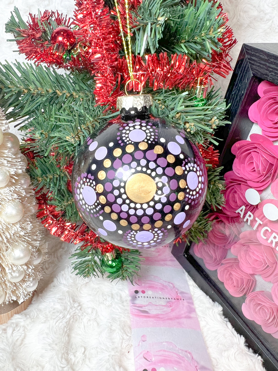 Christmas Tree Ornament - Mandala inspired - Purple