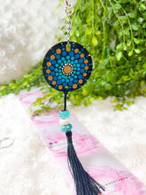 Load image into Gallery viewer, Mandala Art Wooden Keychain - Teal
