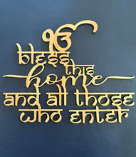 Load image into Gallery viewer, Bless this Home with Khanda, Ik Onkar or OM - Personalized Home Signs
