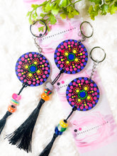 Load image into Gallery viewer, Mandala Art Wooden Keychain - Rainbow 2
