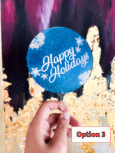 Load image into Gallery viewer, Christmas and Happy Holidays Round Acrylic Cake Topper
