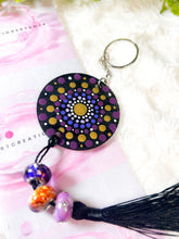 Load image into Gallery viewer, Mandala Art Wooden Keychain - Purple
