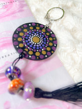 Load image into Gallery viewer, Mandala Art Wooden Keychain - Purple
