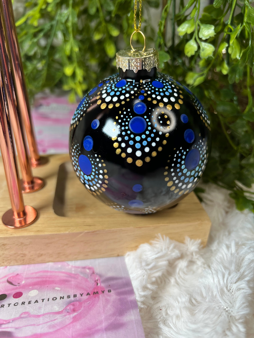 Christmas Tree Ornament - Mandala inspired - Blue