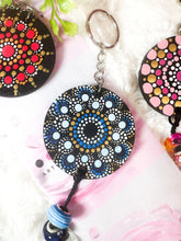 Load image into Gallery viewer, Mandala Art Wooden Keychain - Blue
