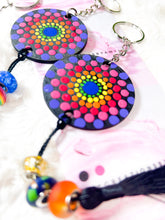 Load image into Gallery viewer, Mandala Art Wooden Keychain - Rainbow
