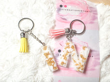 Load image into Gallery viewer, Initial Keychain, Personalized Resin Letter Keychain - White
