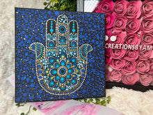 Load image into Gallery viewer, Hamsa Hand Dot Paintings Hand Painted Canvas | Wall art
