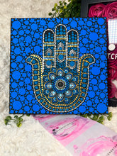 Load image into Gallery viewer, Hamsa Hand (Torquoise) Dot Paintings Hand Painted Canvas | Wall art
