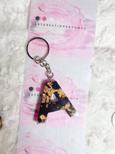 Load image into Gallery viewer, Initial Keychain, Personalized Resin Letter Keychain - Black
