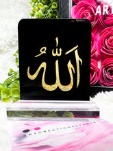 Load image into Gallery viewer, Gold engraved black Acrylic Signs - Allah Akbar
