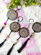 Load image into Gallery viewer, Mandala Art Wooden Keychain - Light Pink
