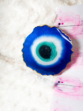 Load image into Gallery viewer, Evil Eye Agate like Coasters (Can be Personalized) - Perfect for Barware or Decor (Set of 2)
