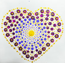 Load image into Gallery viewer, Mandala Heart Hand Painted Canvas | Valentine&#39;s Day | Wall art
