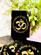 Load image into Gallery viewer, Gold engraved black Acrylic Signs - OM OR OM w/ Gayatri Mantra
