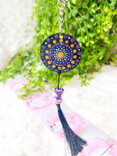 Load image into Gallery viewer, Mandala Art Wooden Keychain - Purple
