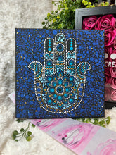 Load image into Gallery viewer, Hamsa Hand Dot Paintings Hand Painted Canvas | Wall art
