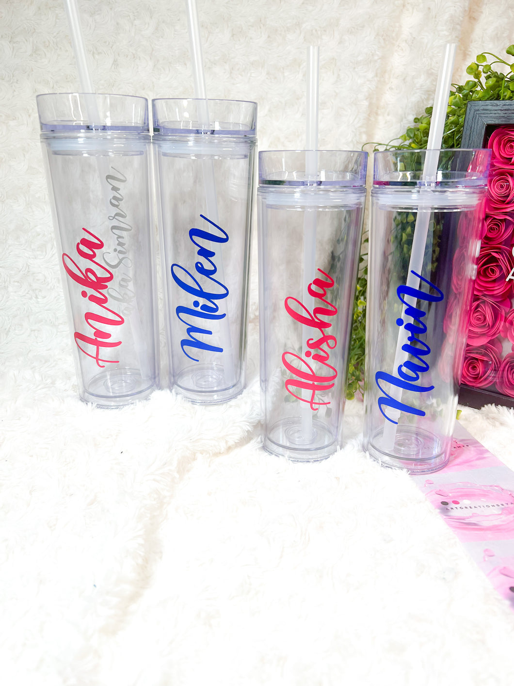 Personalized Clear Skinny Tumbler