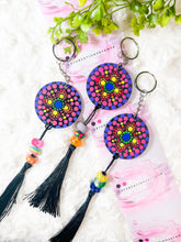 Load image into Gallery viewer, Mandala Art Wooden Keychain - Rainbow 2
